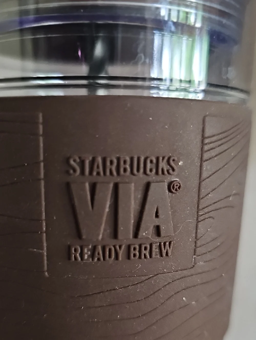 Starbucks Brown Clear Travel Tumbler with Brown Grip
